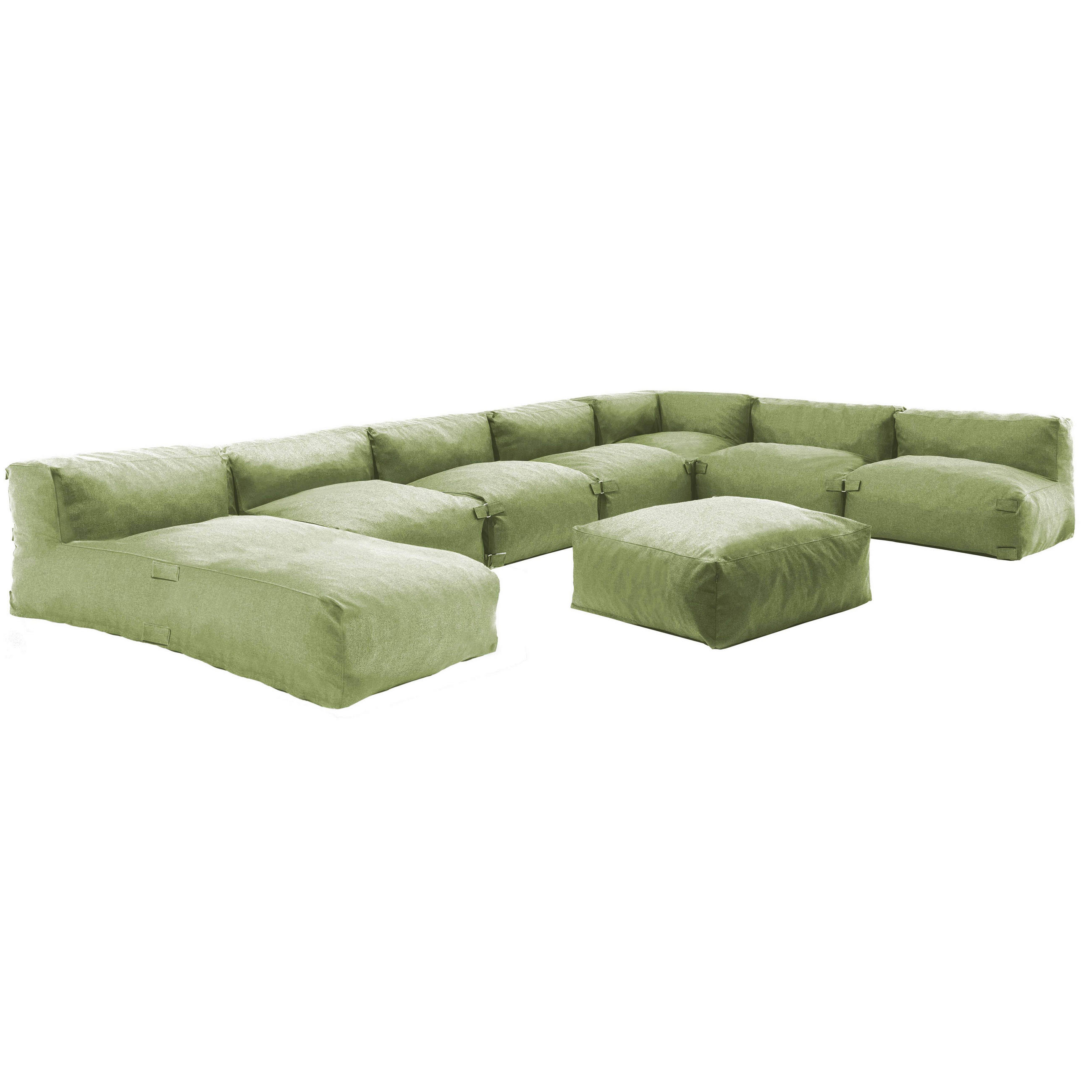 GARTENSOFA 8-tlg., Kaktusgrünen - Grün, Textil (85/65/160cm) - Oviala