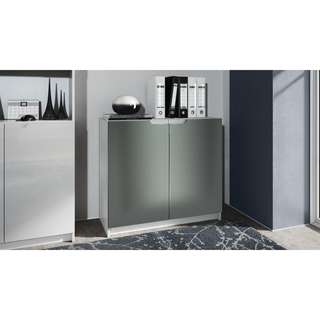 Thumbnail - Vladon Kommode, Graphit, Holzwerkstoff, 82x78x37 cm, Wohnzimmer, Kommoden & Sideboards, Kommoden