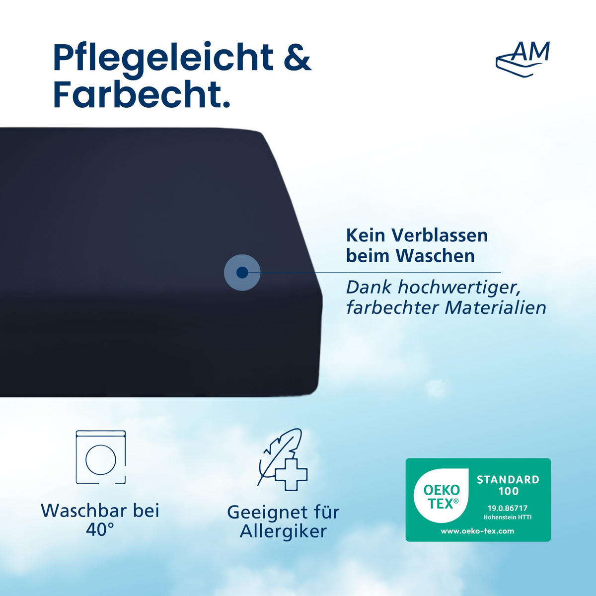 SPANNBETTLAKEN BOXSPRING 130/200/33 cm Dunkelblau - Dunkelblau, Textil (130/200cm) - AM Qualitätsmatratzen