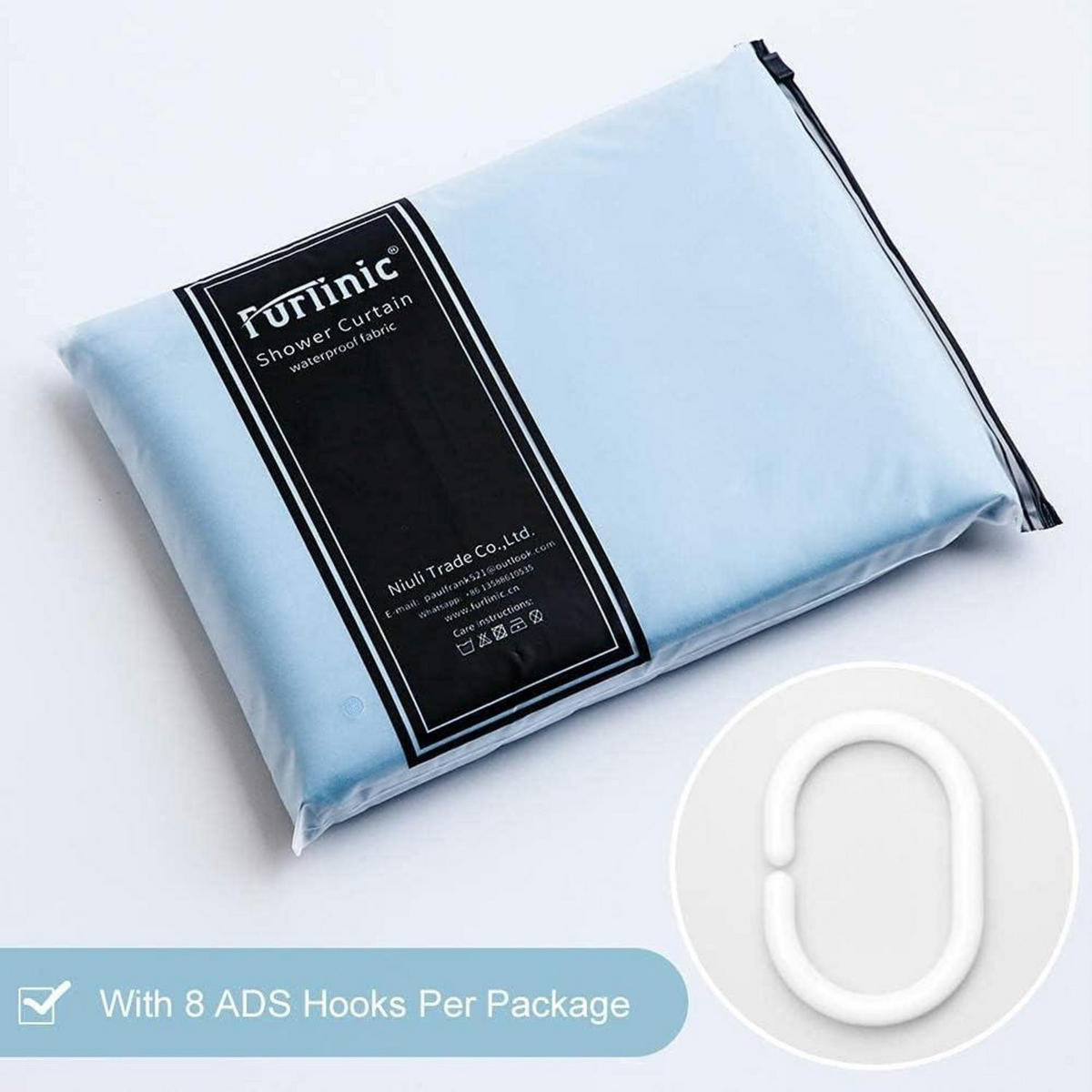 DUSCHVORHANG Hellblau 100 x 200 cm - Hellblau, Textil (100/200cm)