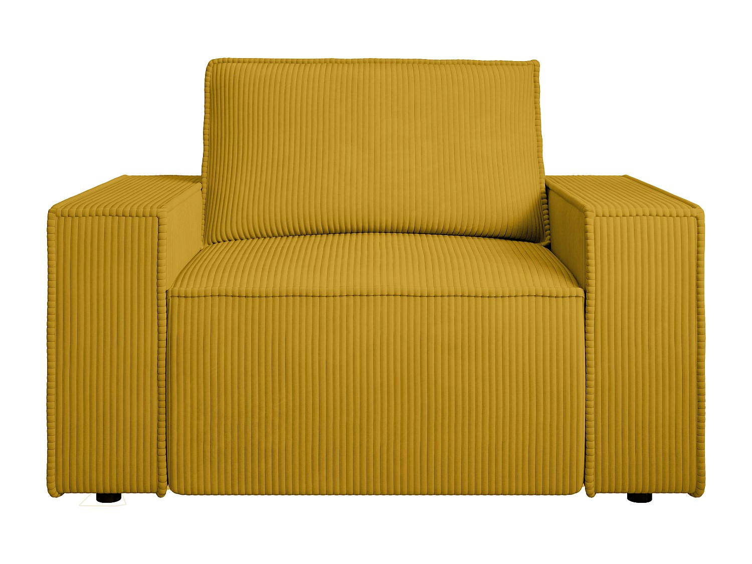 SESSEL mit gerader Rückenlehne - 1 Person - samt - gelb Amelia - Gelb, Textil (120/85/86cm) - Vente-Unique