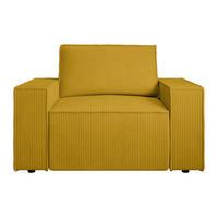 SESSEL mit gerader Rückenlehne - 1 Person - samt - gelb Amelia - Gelb, Textil (120/85/86cm) - Vente-Unique