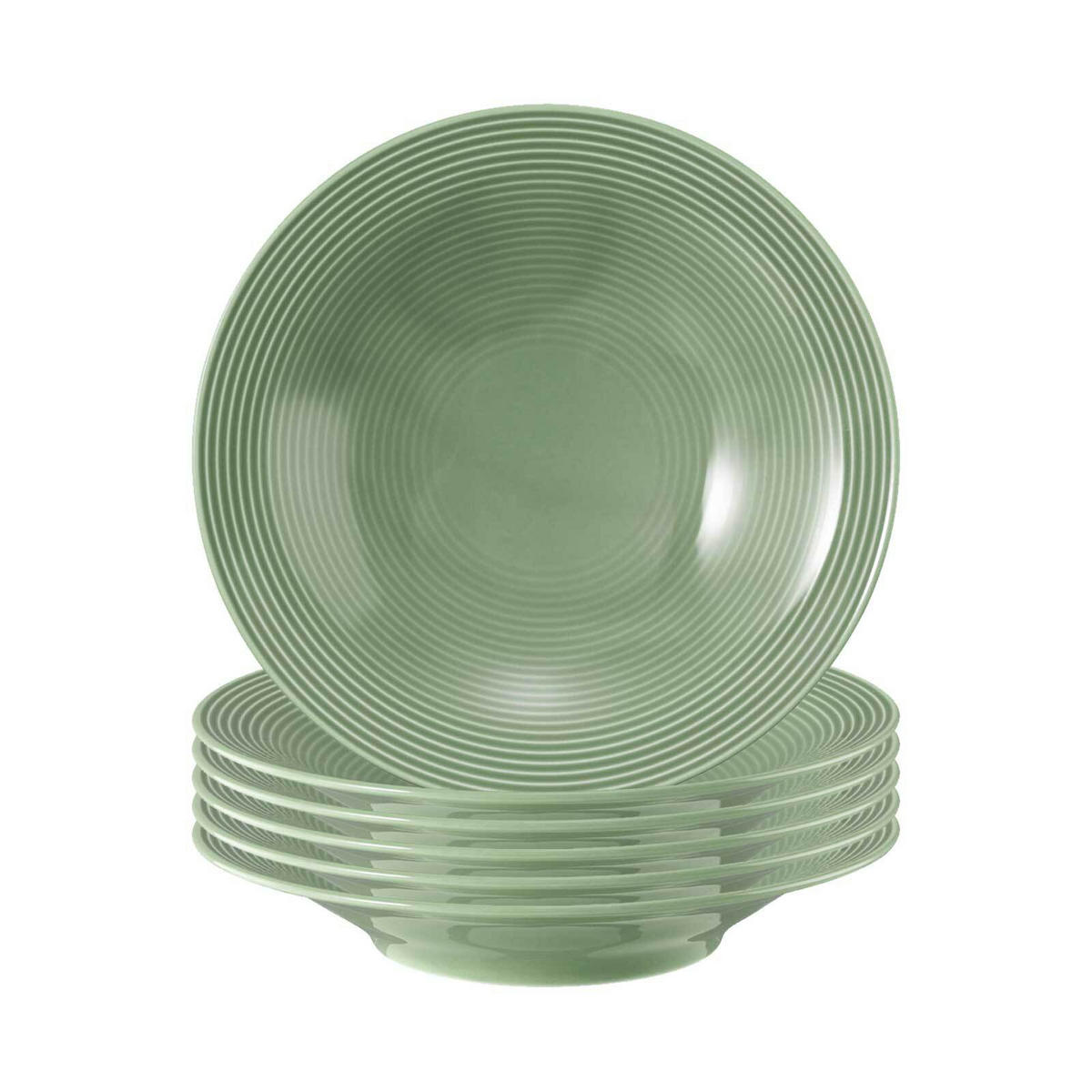 SUPPENTELLER Beat Color Glaze Salbeigrün ø 22,5 cm 6er Set - Grün, Keramik (22.5cm) - Seltmann Weiden