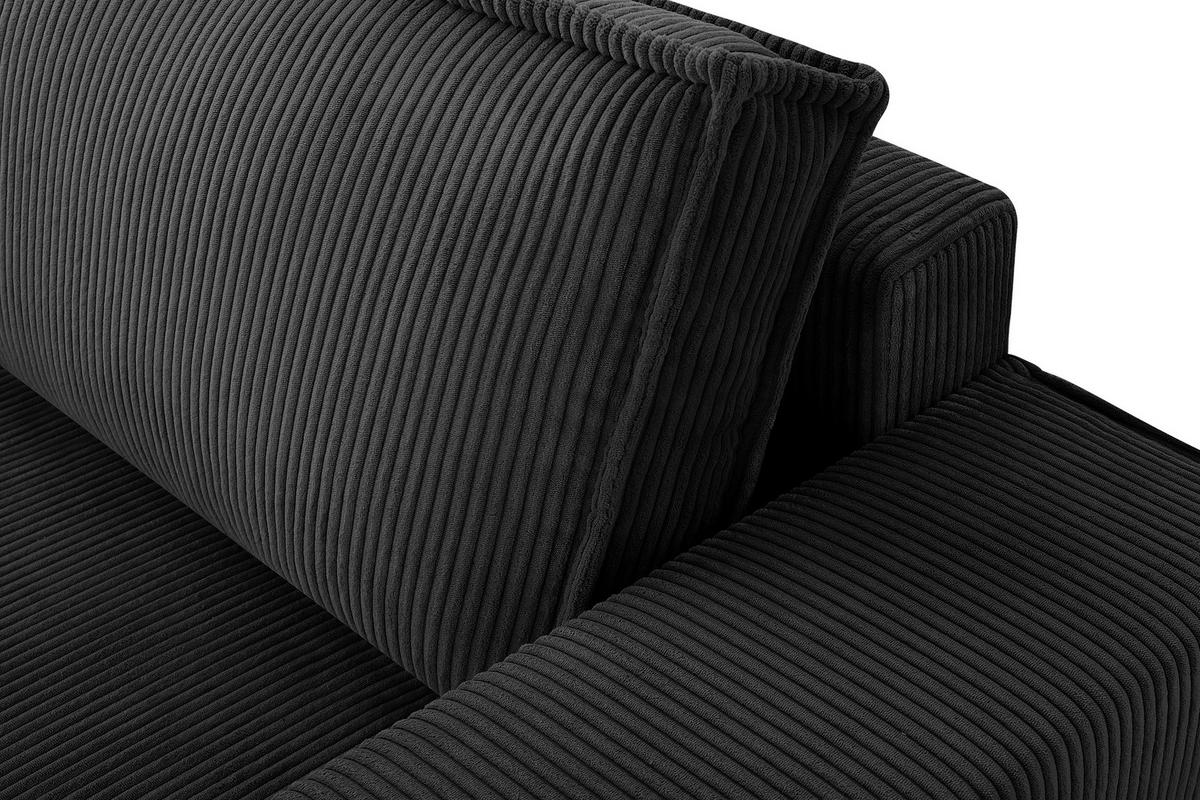 3-SITZER-SCHLAFSOFA NAPI in Pet Friendly Cord-Stoff, dunkelgrau - Dunkelgrau/Schwarz, Textil (244/89/101cm) - KONSIMO®
