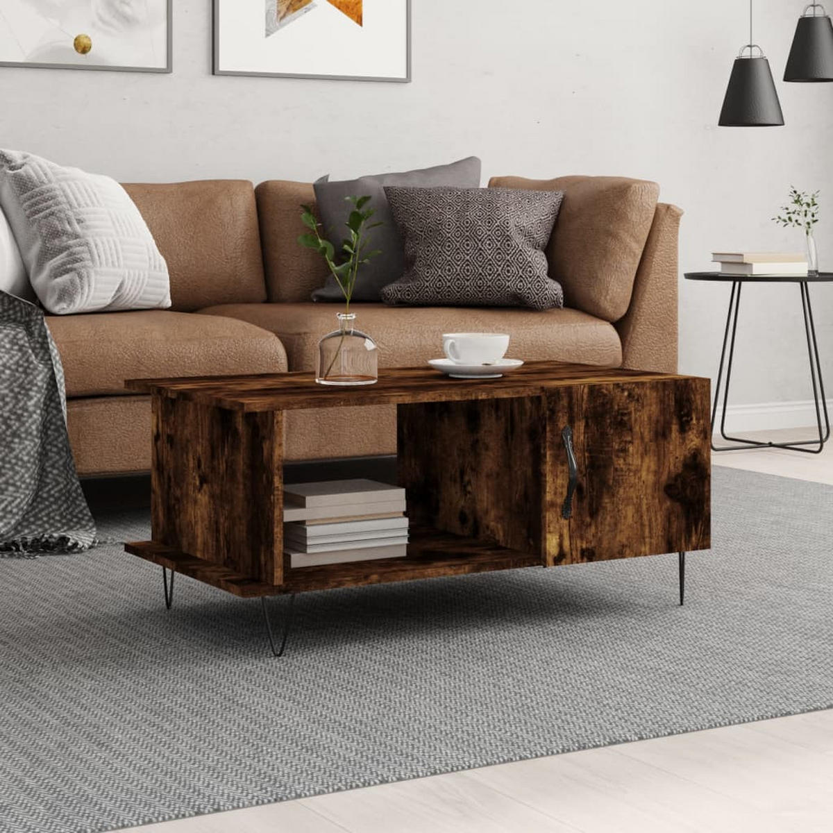 COUCHTISCH Räuchereiche 90x50x40 cm Holzwerkstoff - Braun, Holzwerkstoff (50/90/40cm) - furnicato