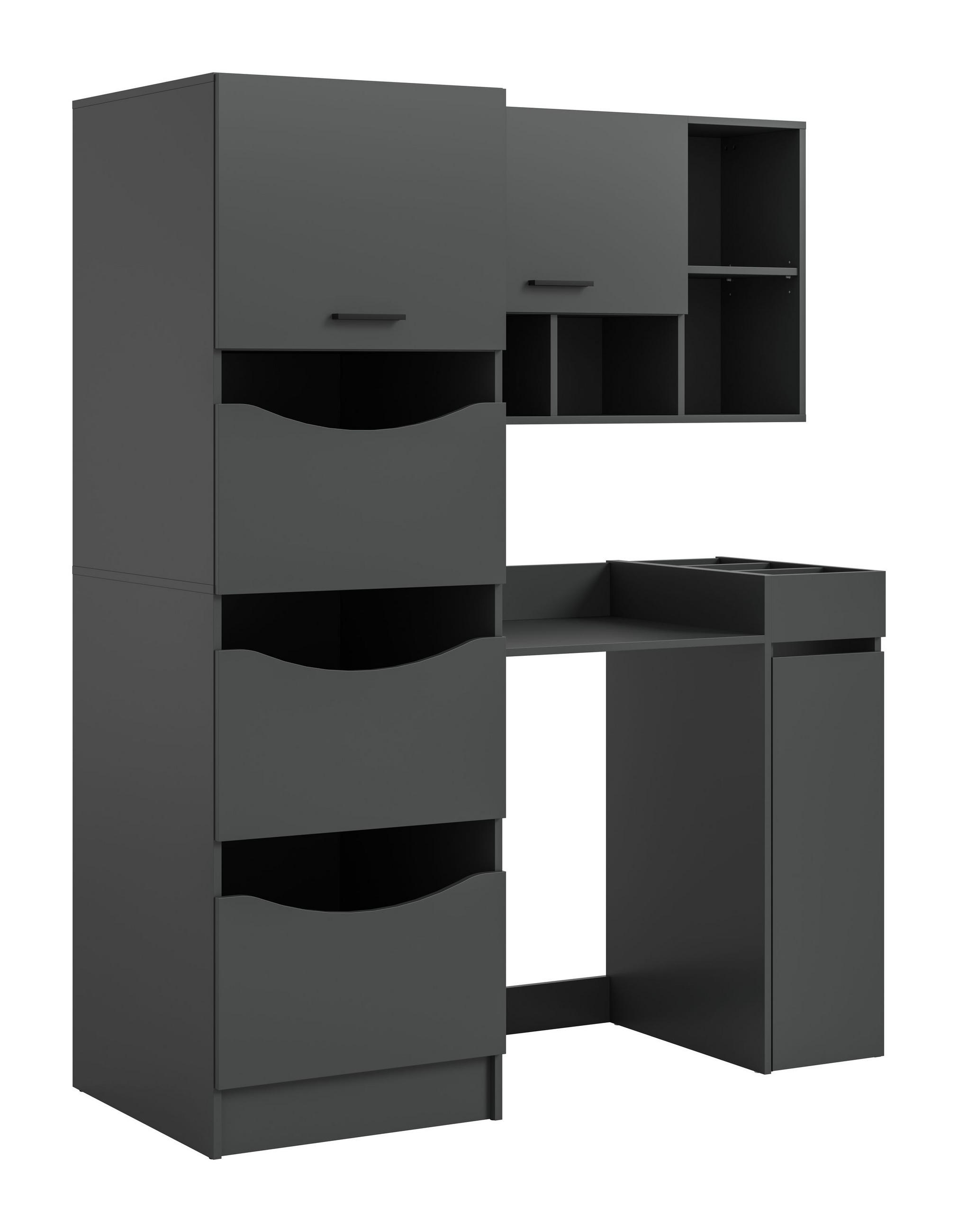 WASCHMASCHIENENUMBAU Set Mixx (B/H/T: ca. 126/195/68 cm) in anthrazit/anthrazit - Anthrazit, Holzwerkstoff (126/195/68cm)