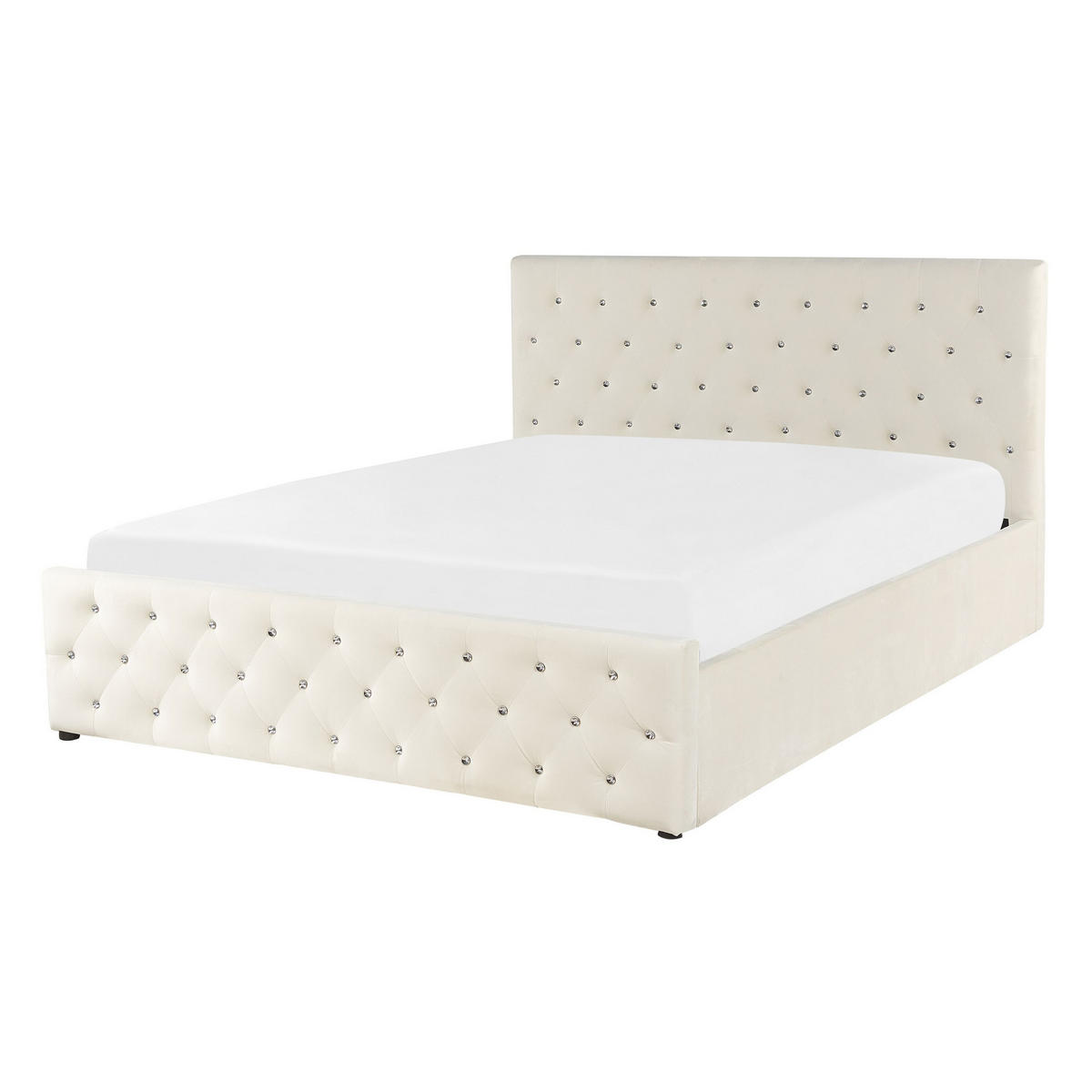 POLSTERBETT 140/200cm Helles Beige Amiens - Beige, Textil (140/200cm) - Beliani