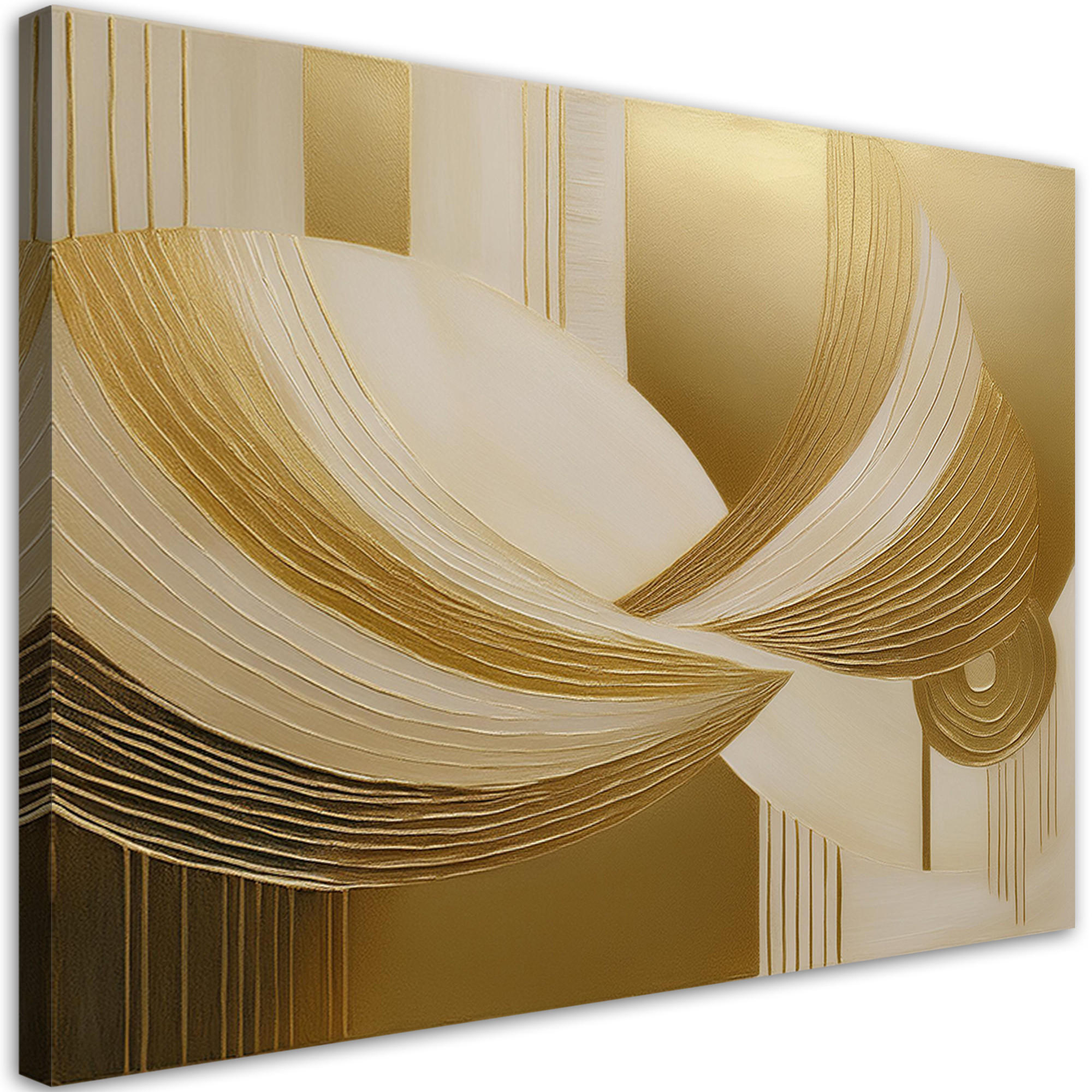WANDBILD abstraktion gold 3d - Goldfarben, Textil (60/40cm) - Feeby