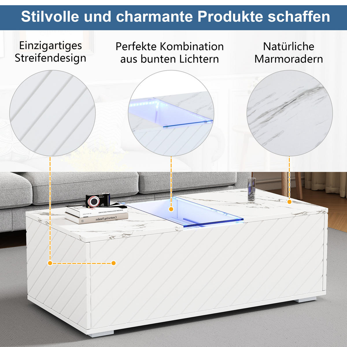 COUCHTISCH Weiß 100/50/35 cm - Weiß, Holzwerkstoff (100/50/35cm) - Urban Meuble