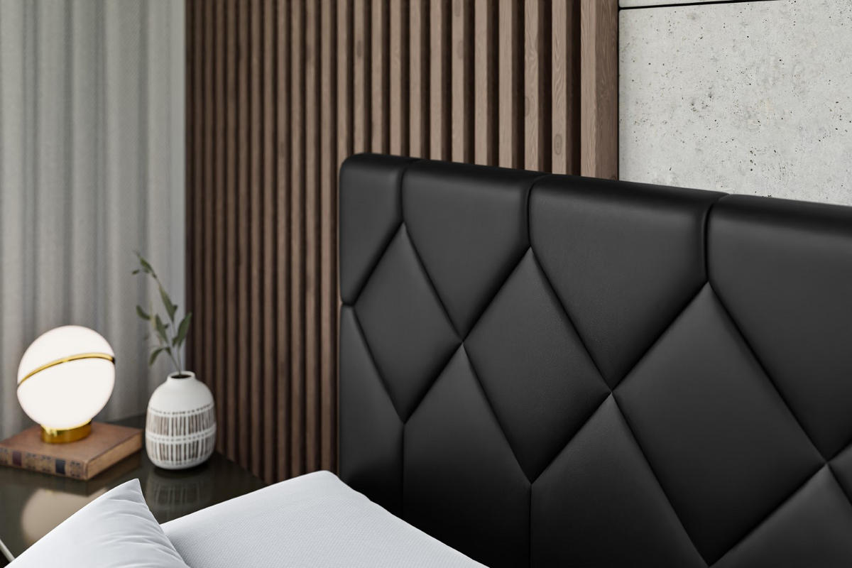 BOXSPRINGBETT CATOR-Z KING - 120x200 - H3/H4 - Schwarz Hochglanz - Schwarz Hochglanz, Holzwerkstoff (120/200cm) - ALTDECOR