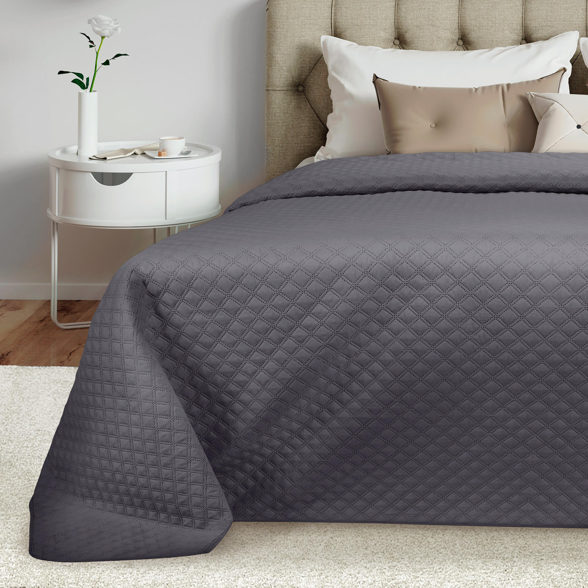 TAGESDECKE Olivia 220/240 cm Anthrazit - Anthrazit, Textil (220/240cm) - Beautissu 