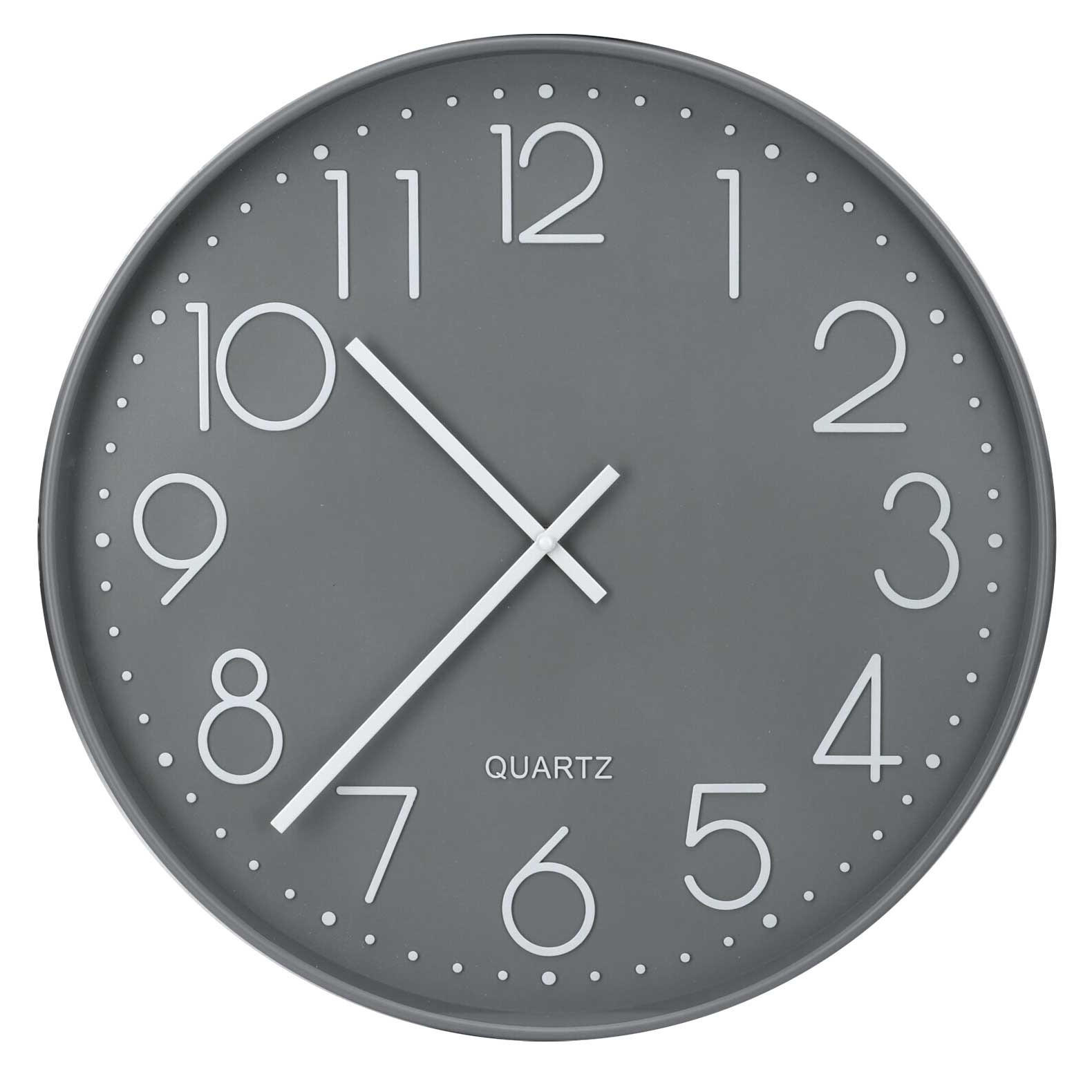 WANDUHR mit gut lesbarem Zifferblatt 53/5/53 cm - Grau, Kunststoff (5/53/53cm) - Home Styling Collection