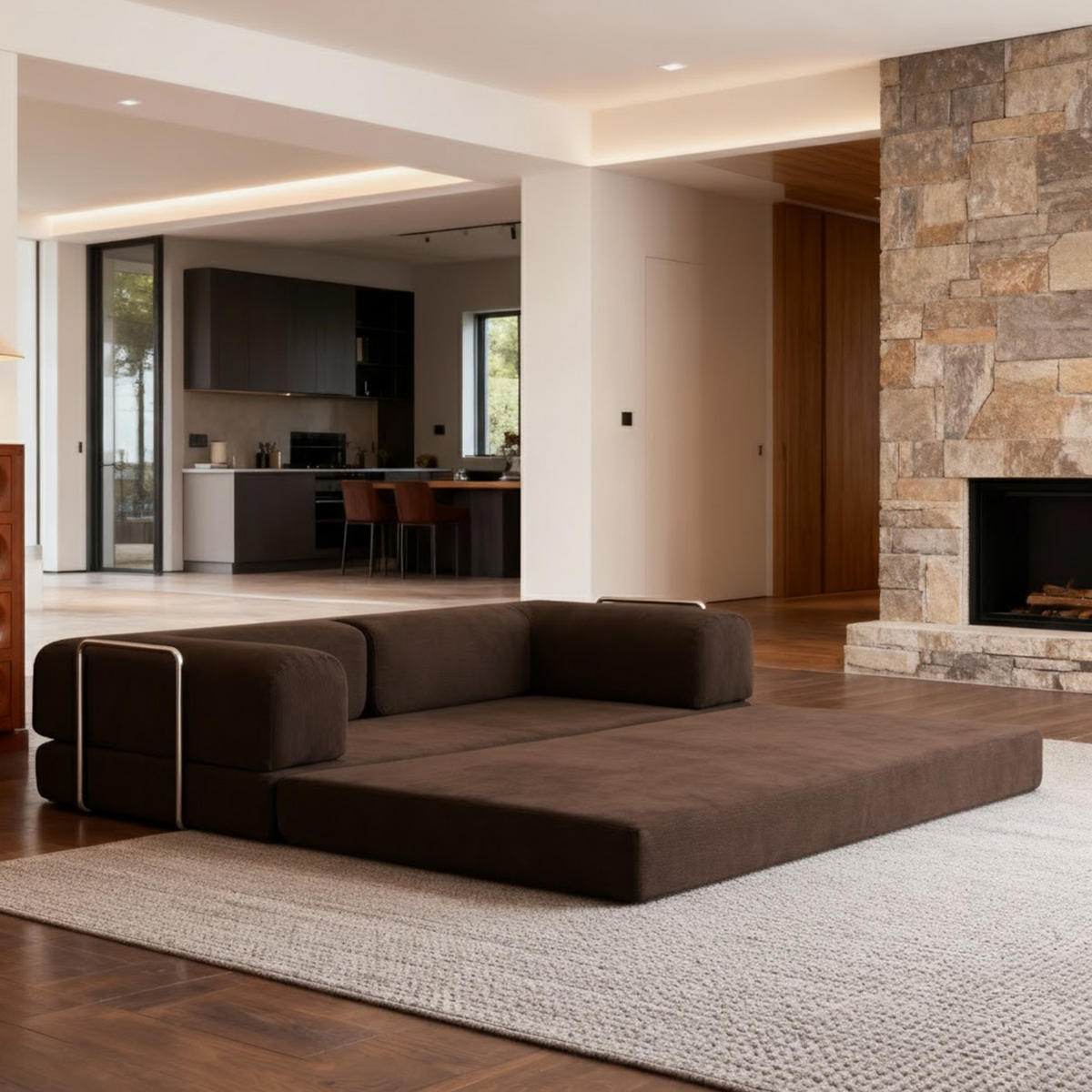 SCHLAFSOFA Kaia Schokolade Samt - Dunkelbraun, Textil (180/70/100cm) - COCO Living