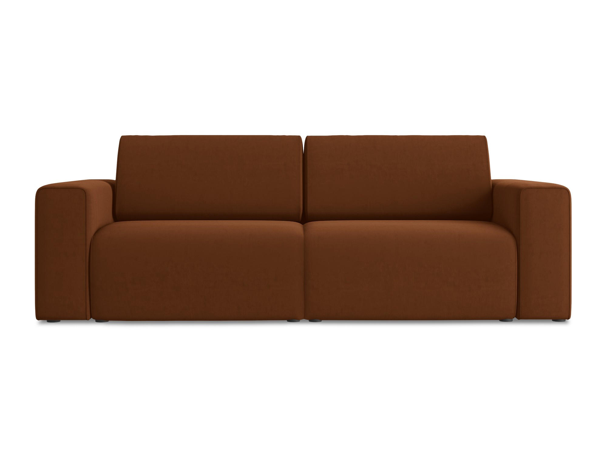3-SITZER SOFA Samt Stoff Orange - Rot/Terra cotta, Kunststoff/Textil (224/80/103cm) - Makamii