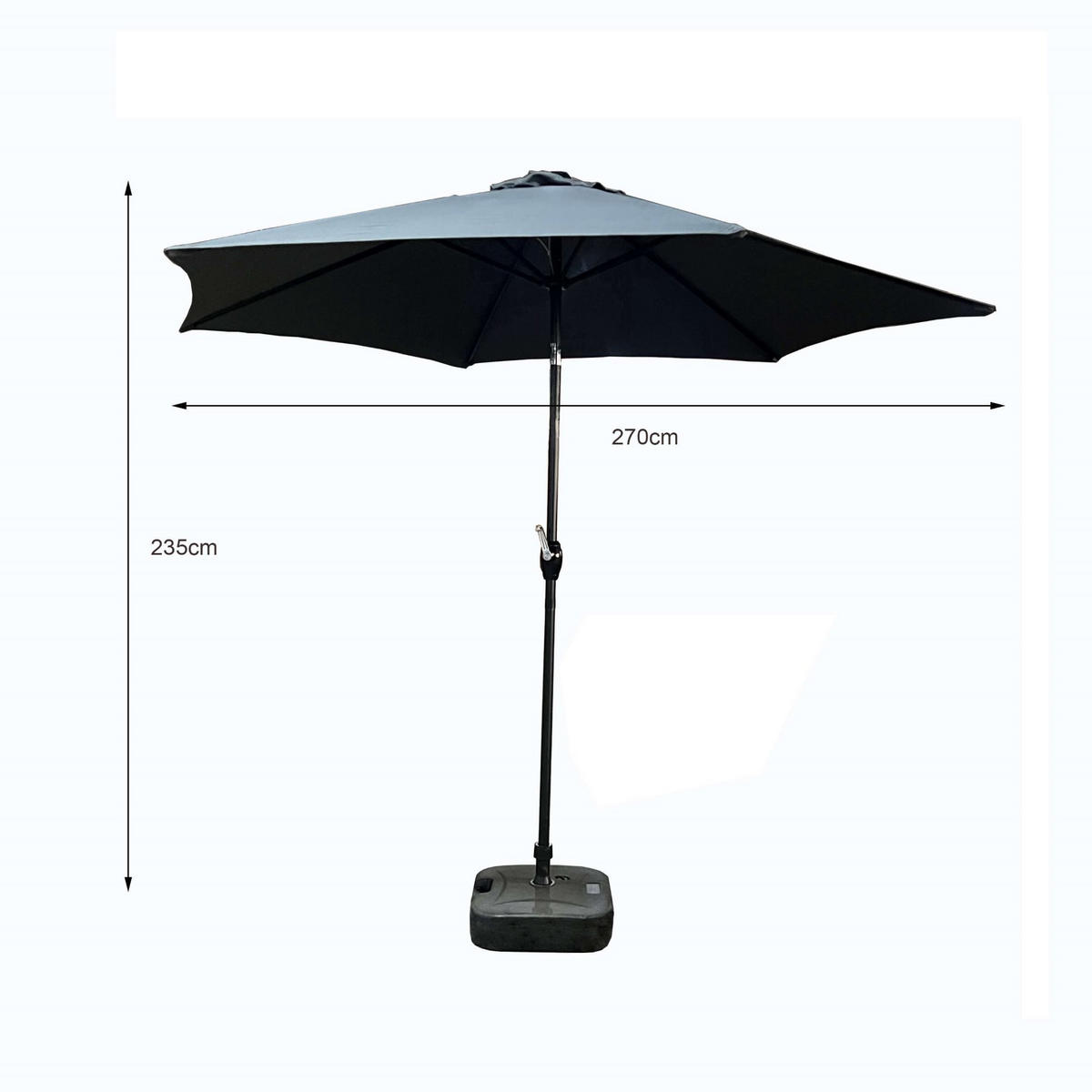 SONNENSCHRIM Grau 235/270 cm - Schwarz/Grau, Metall (270/270cm) - Akord