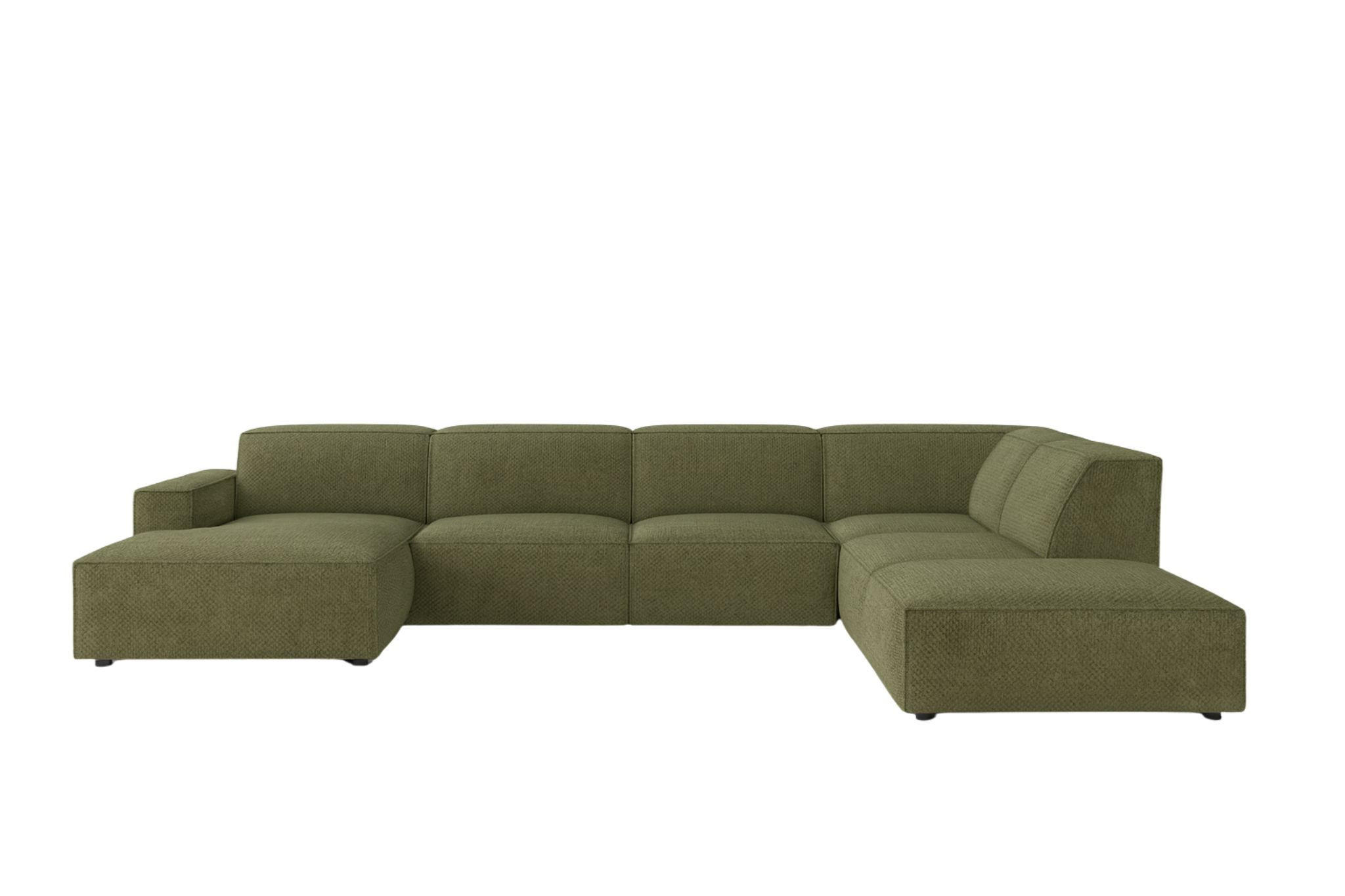 ECKSOFA Cursal V, Stoff Artico, Moss, Rechts - Grün, Holz (364/262cm) - Kaiser Möbel