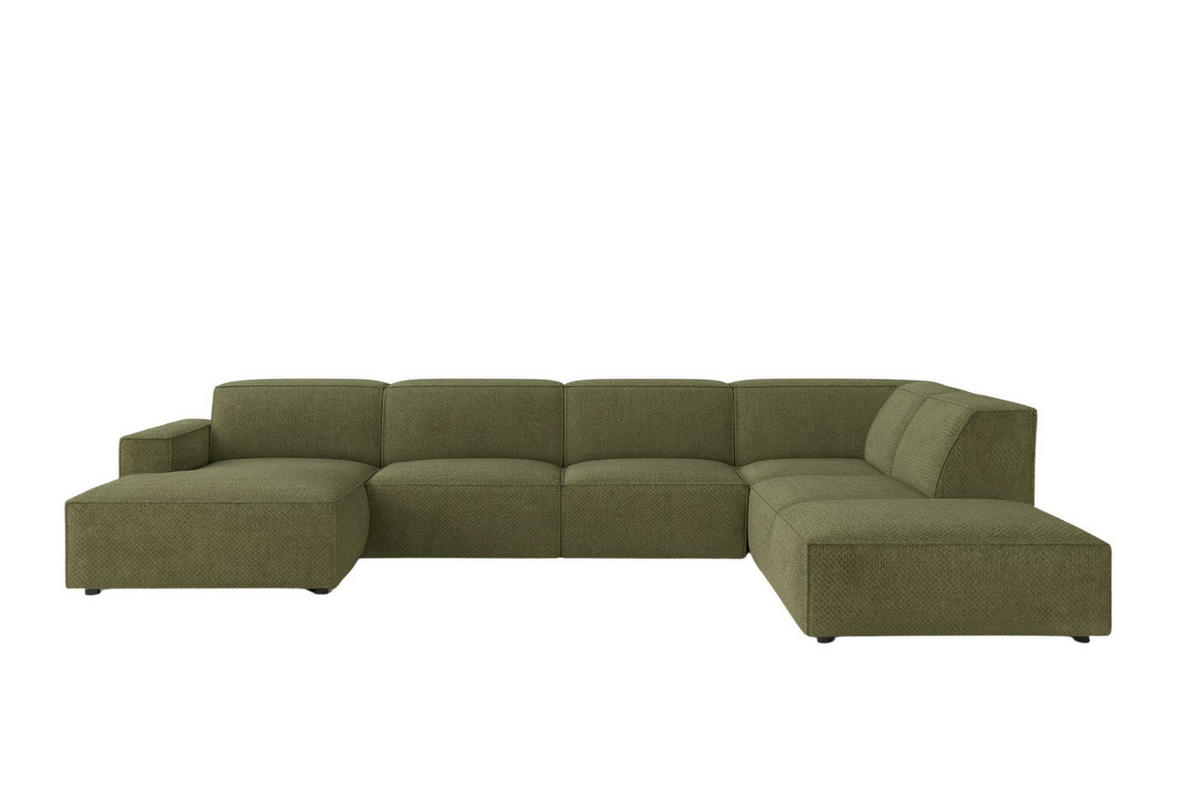 ECKSOFA Cursal V, Stoff Artico, Moss, Rechts - Grün, Holz (364/262cm) - Kaiser Möbel