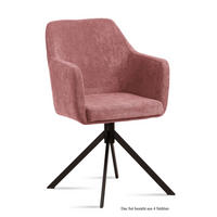 ARMLEHNSTUHL (4er-Set) Dulcy 57x87x60 Schwarz/Rosewood - Dunkelrosa/Schwarz, Kunststoff (60/87/57cm) - 58aufmkessel