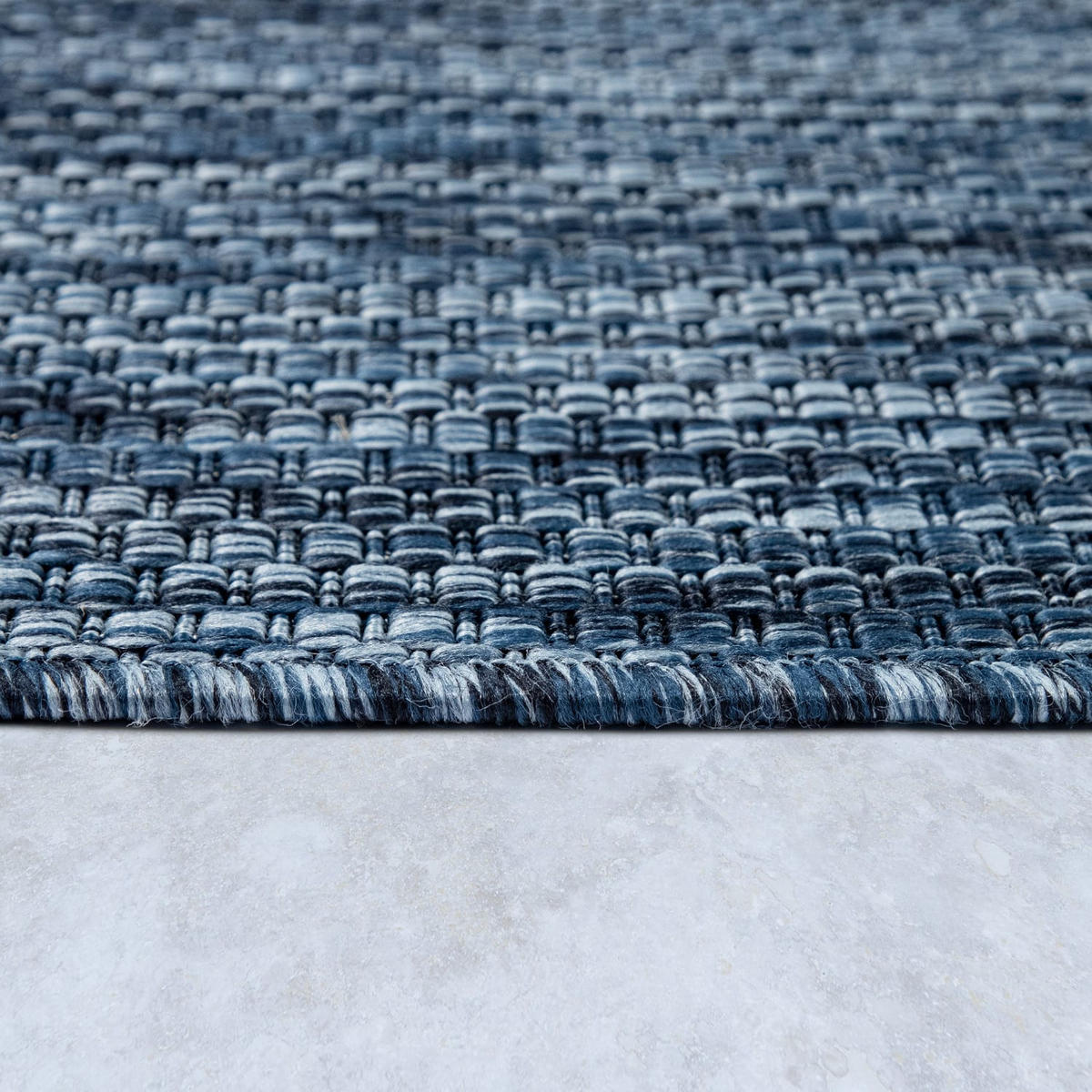 TEPPICH Kurzflor Unifarben Wohnzimmer schmutzabweisend Dunkelblau Läufer 80x250 - Blau, Textil (80/250cm) - KADIMA DESIGN