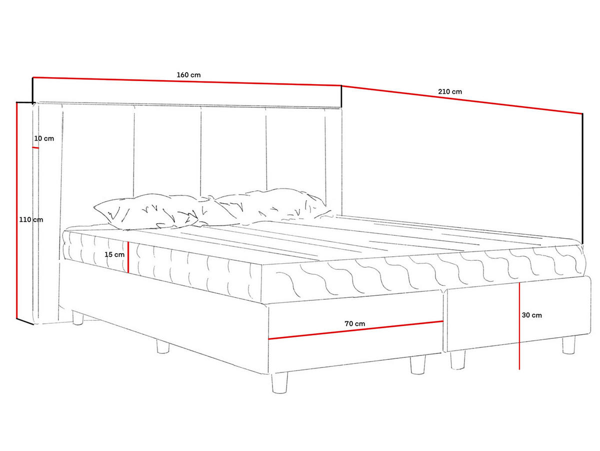POLSTERBETT Bella, 140x200, Braun, Velourstoff, Doppelbett mit Matratze - Braun, Holz/Kunststoff (140/200cm) - Marpur