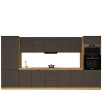 KÜCHENZEILE 420 cm - Langen KL12-M420 - in Grau/ Matt - Grau, Holz (420/212/58cm)