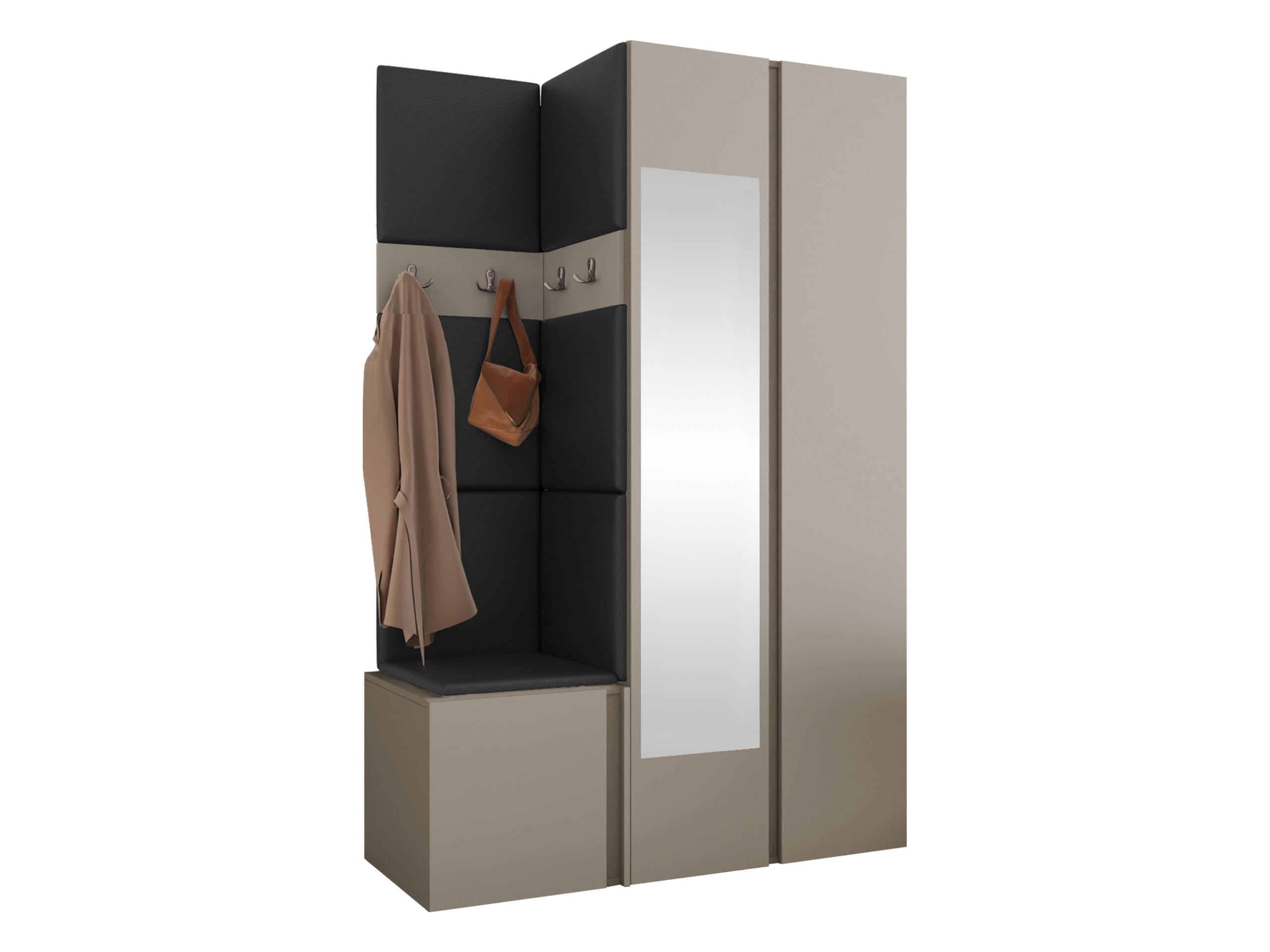Mirjan24 Garderoben-Set Kaschmir, Schwarz 116x186x46 cm
