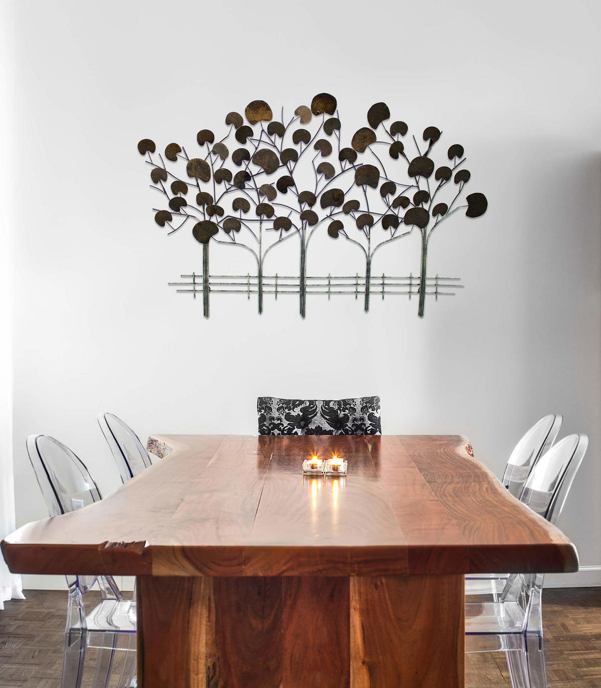 WANDDEKO Braun 113/76 cm - Braun, Metall (3.2/76/5cm) - KUNSTLOFT