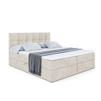 BOXBETT mit Matratze H3 und Lattenrost - MARCE - 160 x 200 cm - Beige - Creme, Holzwerkstoff (160/200cm) - ALTDECOR