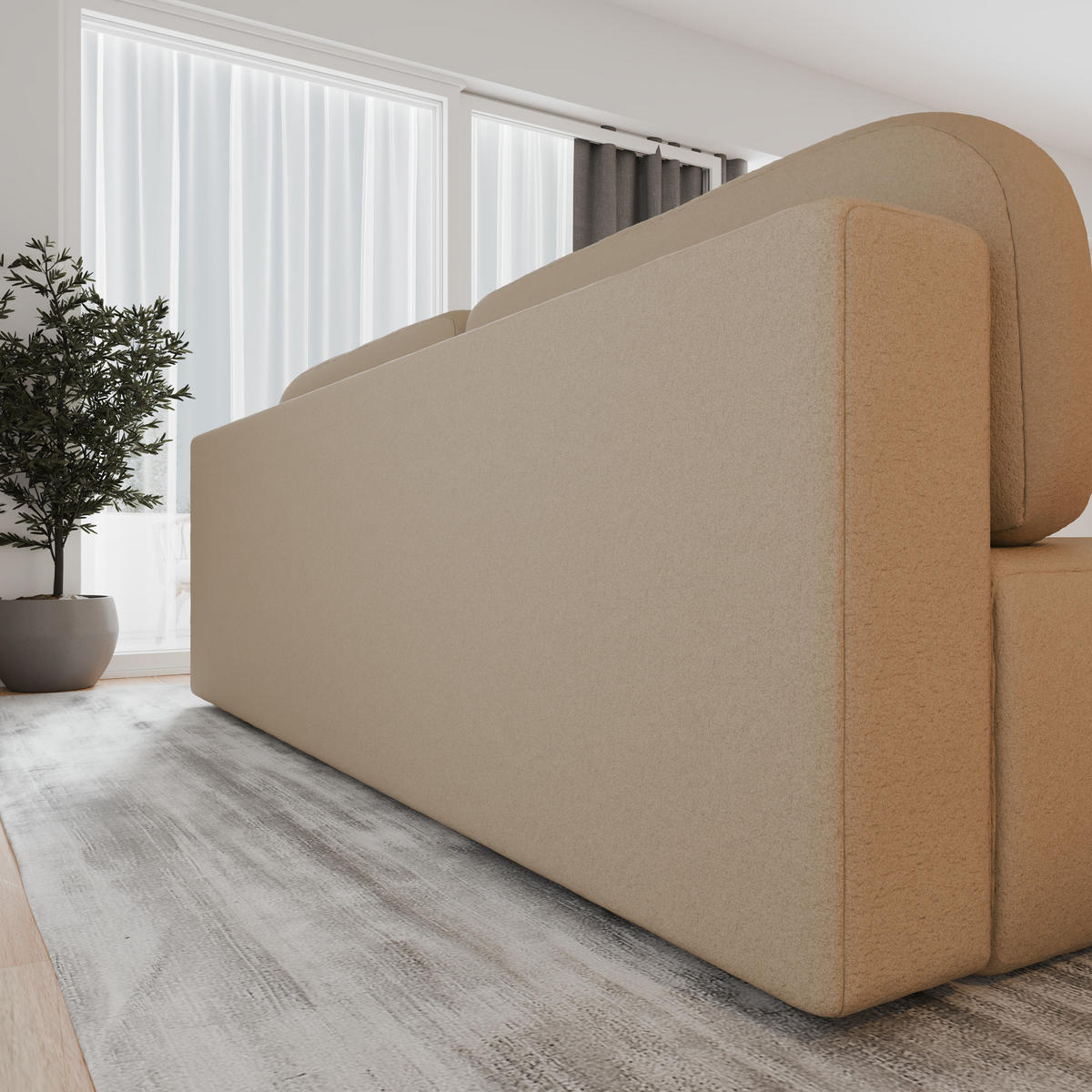 SCHLAFSOFA - Fluffy - Creme (Anthology 20) - Creme, Holz (210/88/104cm) - Möblo