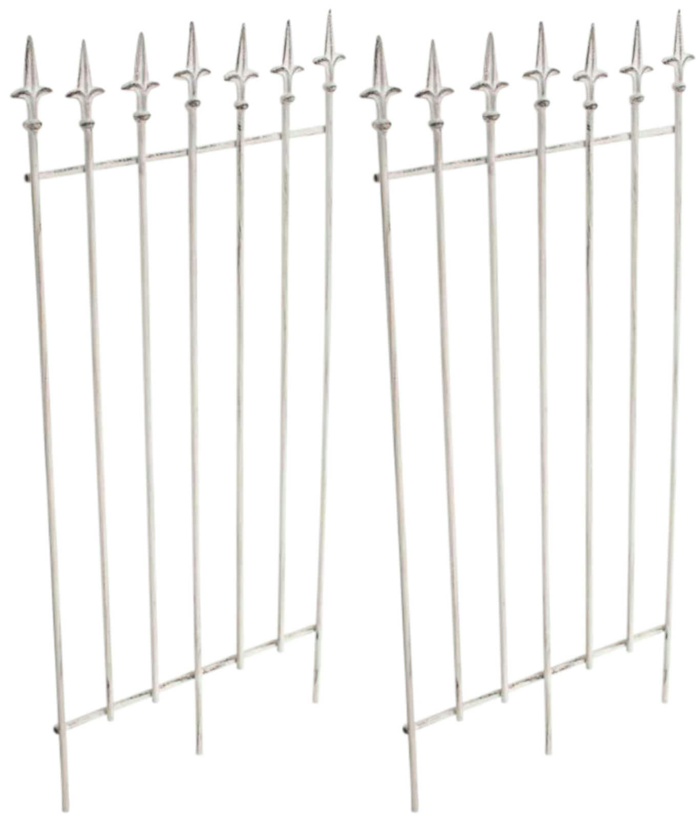 RANKGITTER 2er Set Metall antik weiß - Weiß, Metall (50/100/0.7cm) - CLP