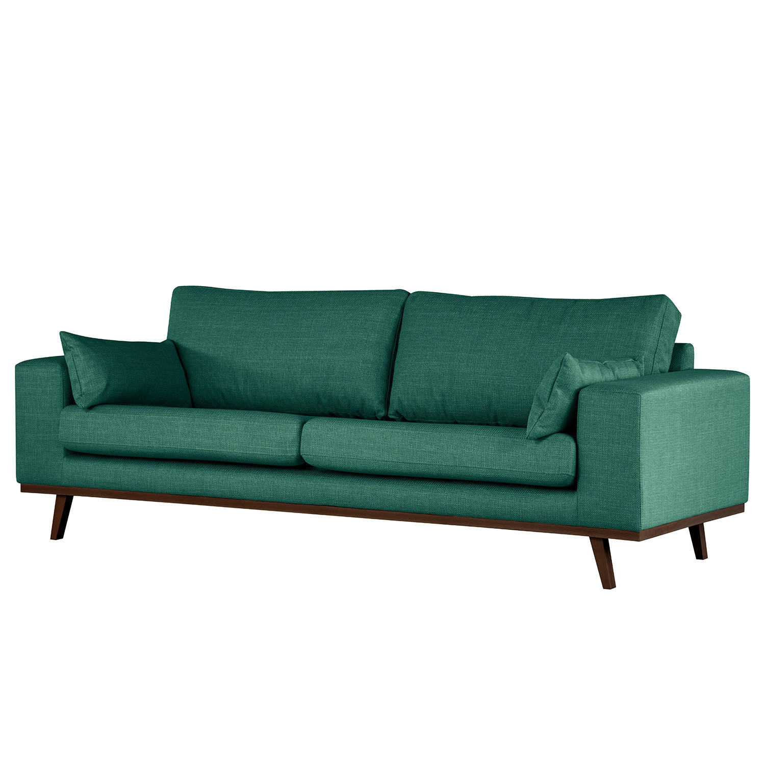 2-SITZER SOFA - Dunkelgrün/Buchefarben, Textil (197/81/88cm) - home24