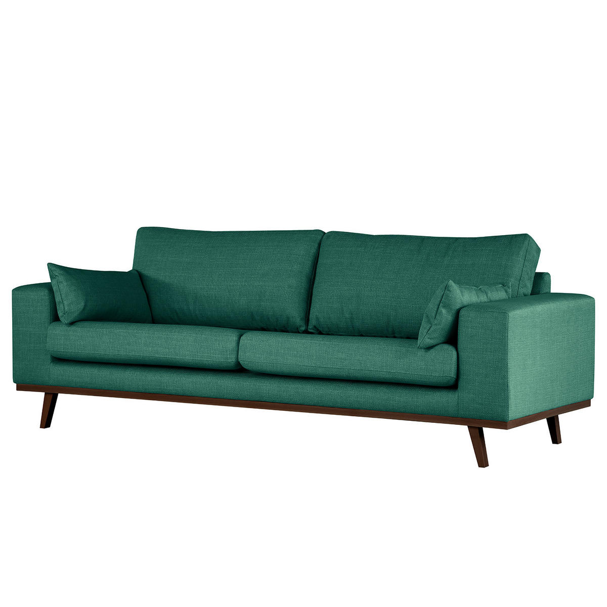 2-SITZER SOFA - Dunkelgrün/Buchefarben, Textil (197/81/88cm) - home24