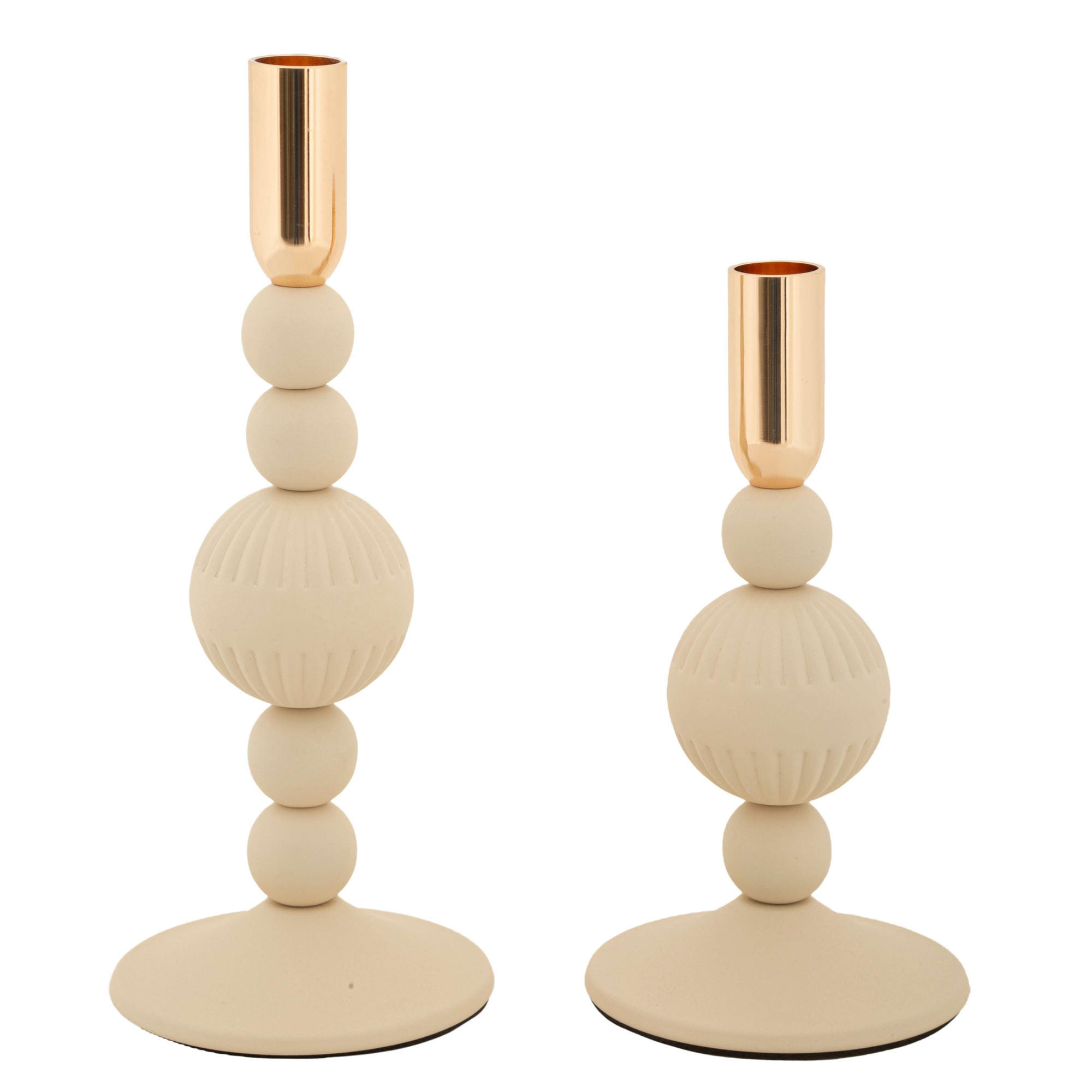 Mauro Ferretti Kerzenhalter Beige 10x25.5x10 cm