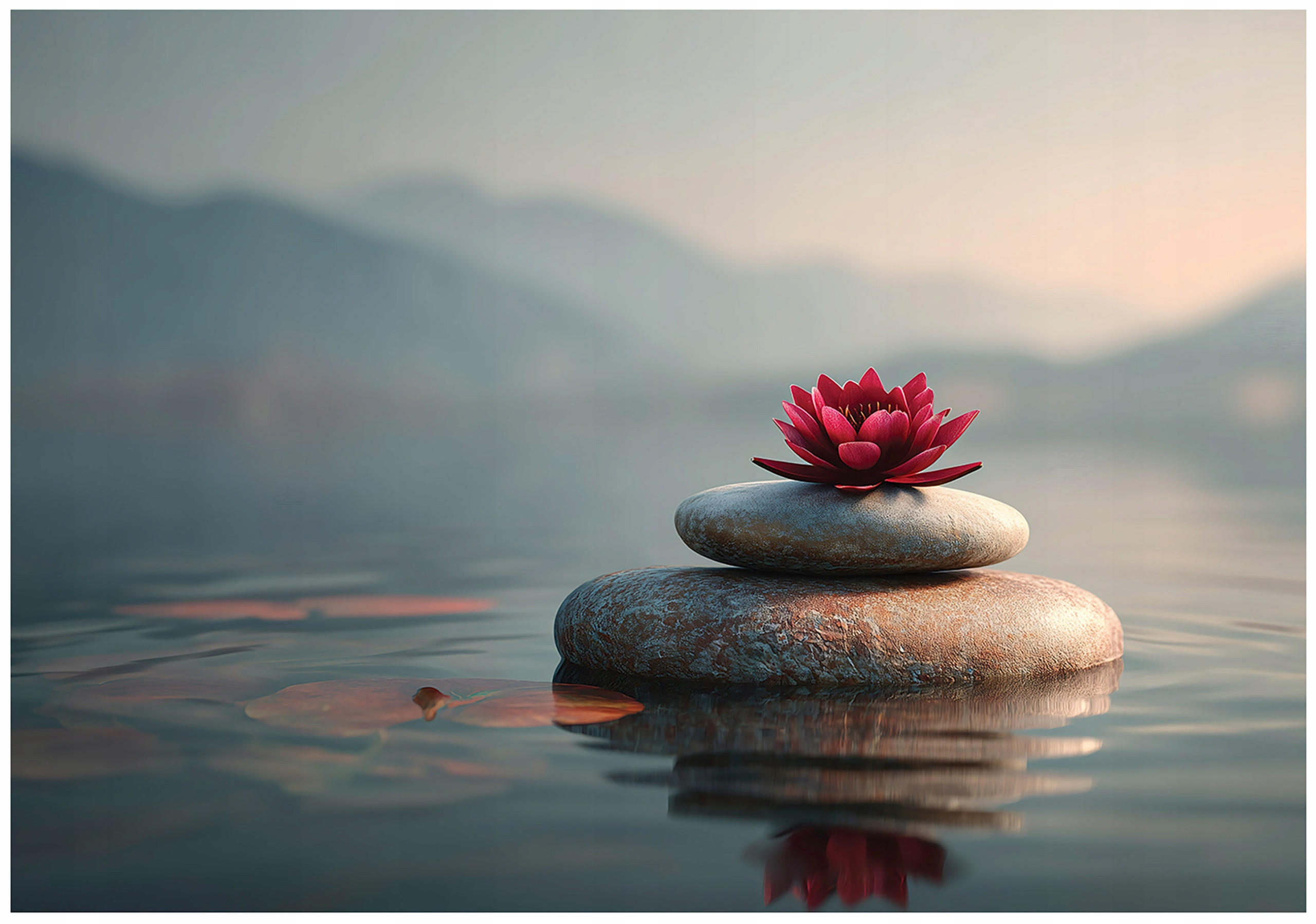 FOTOTAPETE Blumen Steine Grau 250x175 cm - Multicolor, Papier (250/175cm) - Wallarena