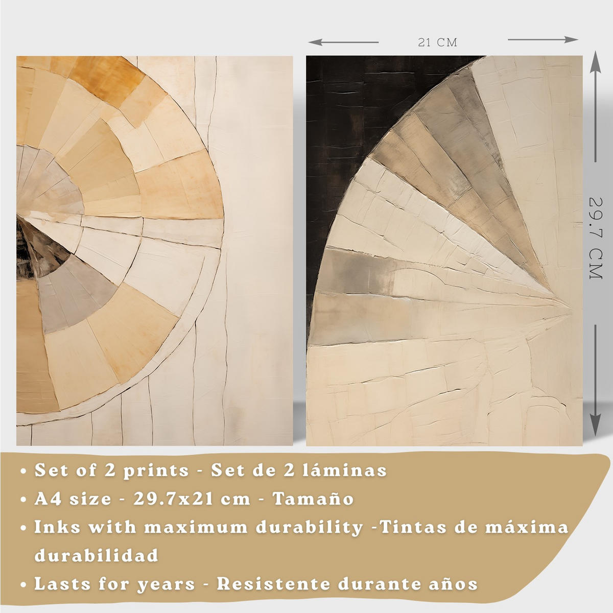 PLAKAT Sada 2 Black Abstract A4 Bílý rám - bílá, papír (29.7/1/21cm) - Nacnic