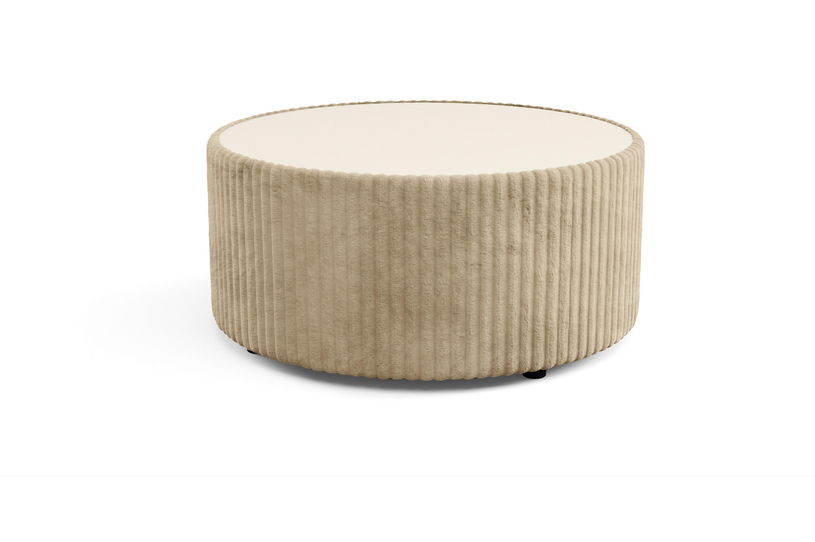 COUCHTISCH LINEO 89 cm Wohnzimmertisch gepolstert Beige - Beige, Holzwerkstoff/Textil (89/89/42cm) - MASSENO