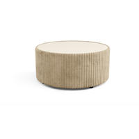 COUCHTISCH LINEO 89 cm Wohnzimmertisch gepolstert Beige - Beige, Holzwerkstoff/Textil (89/89/42cm) - MASSENO