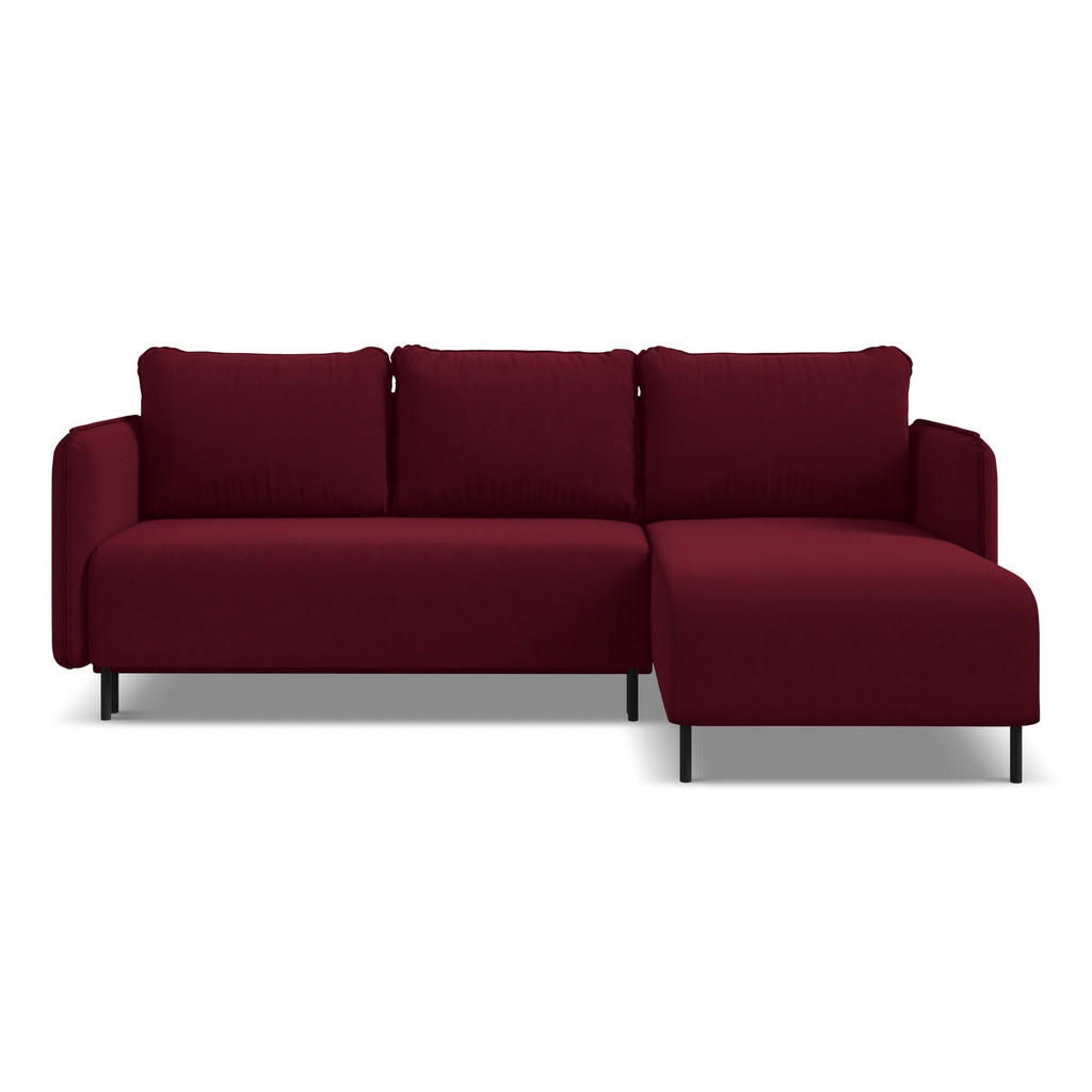 Thumbnail - Makamii Ecksofa, Bordeaux, Textil, 3-Sitzer, Füllung: Schaumstoff, L-Form, Ottomane rechts, 236x162 cm, Made in EU, Wohn...
