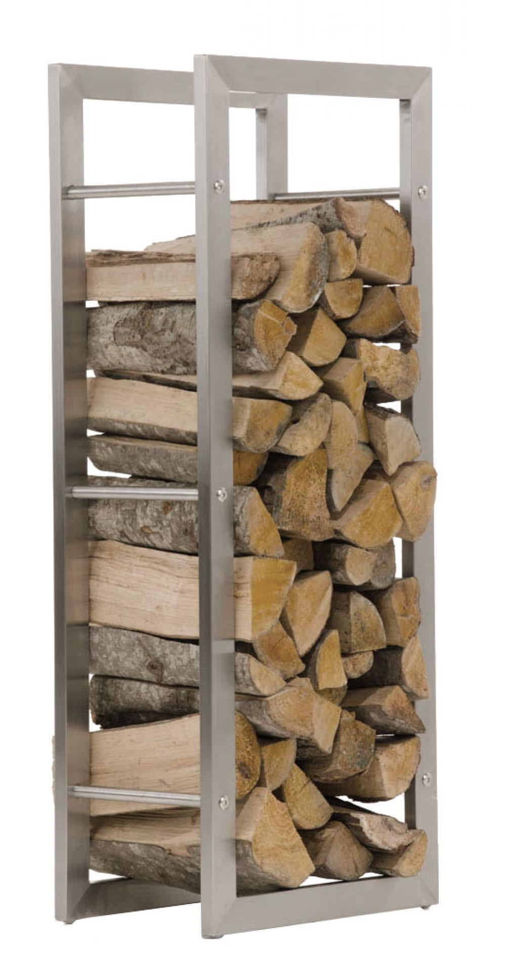 KAMINHOLZREGAL 60/25/100 cm Metall edelstahl - Edelstahlfarben, Metall (60/100/25cm) - CLP