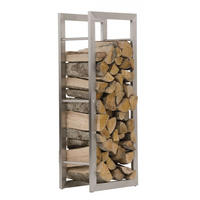 KAMINHOLZREGAL 60/25/100 cm Metall edelstahl - Edelstahlfarben, Metall (60/100/25cm) - CLP