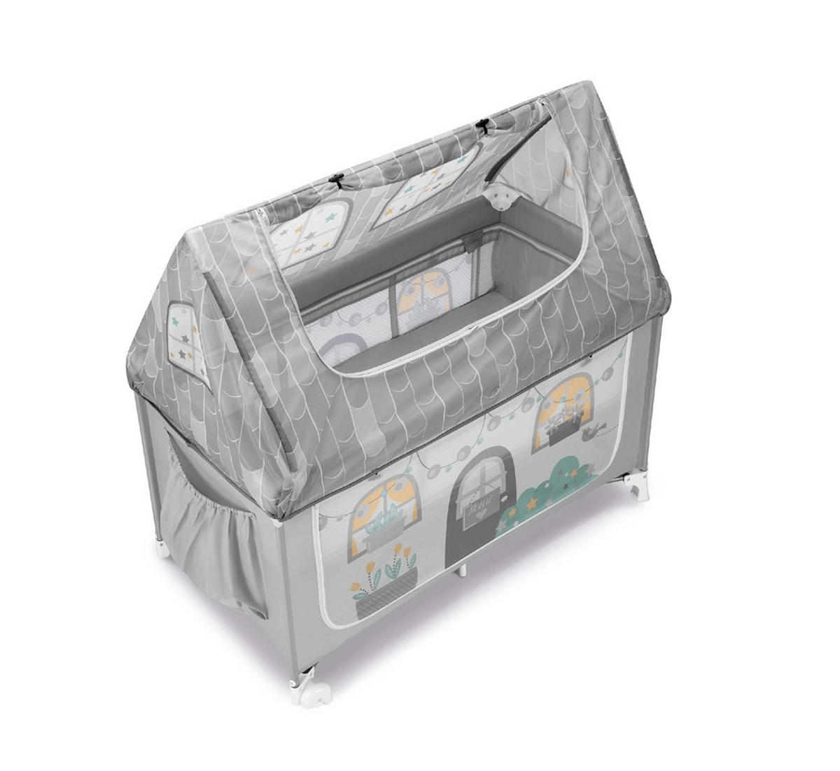 REISEBETT und Spielhaus Daily Dolci Sogni - Grau, Kunststoff/Textil (205/215cm) - Cam il Mondo del Bambino S.p.A.