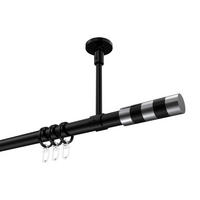 GARDINENSTANGE Sonette Mavell 600 cm (geteilt in 3 x 200 cm), 1-läufig, 20 mm Ø Schwarz - Chromfarben/Schwarz, Metall (600cm) - INTERDECO