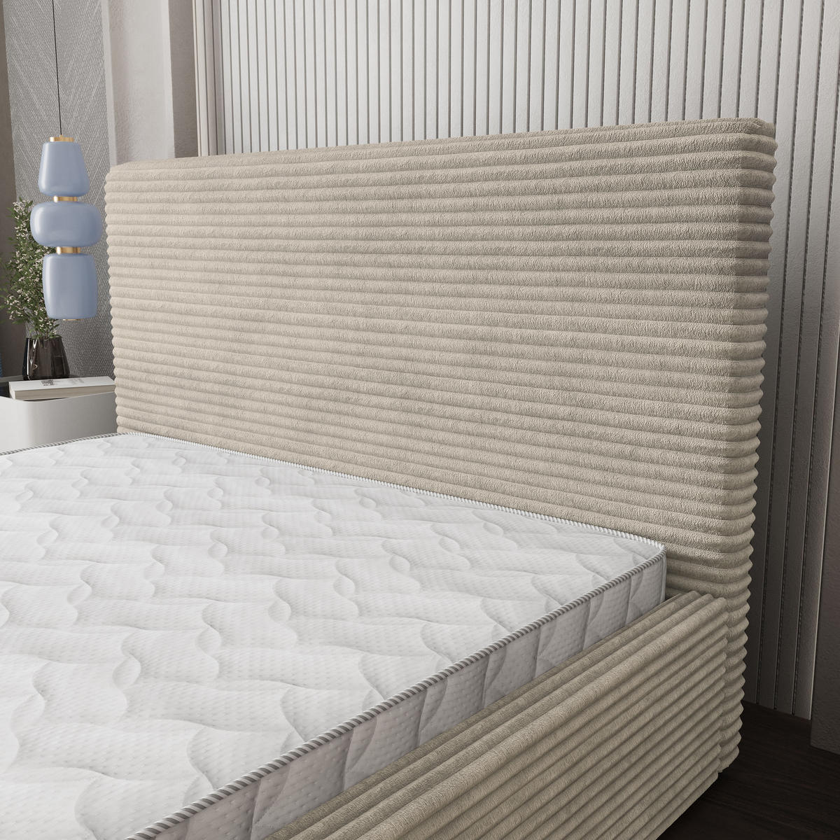 POLSTERBETT MIRETTI 140x200 cm mit Bettkästen - Creme - Creme, Holz (140/200cm) - MASSENO