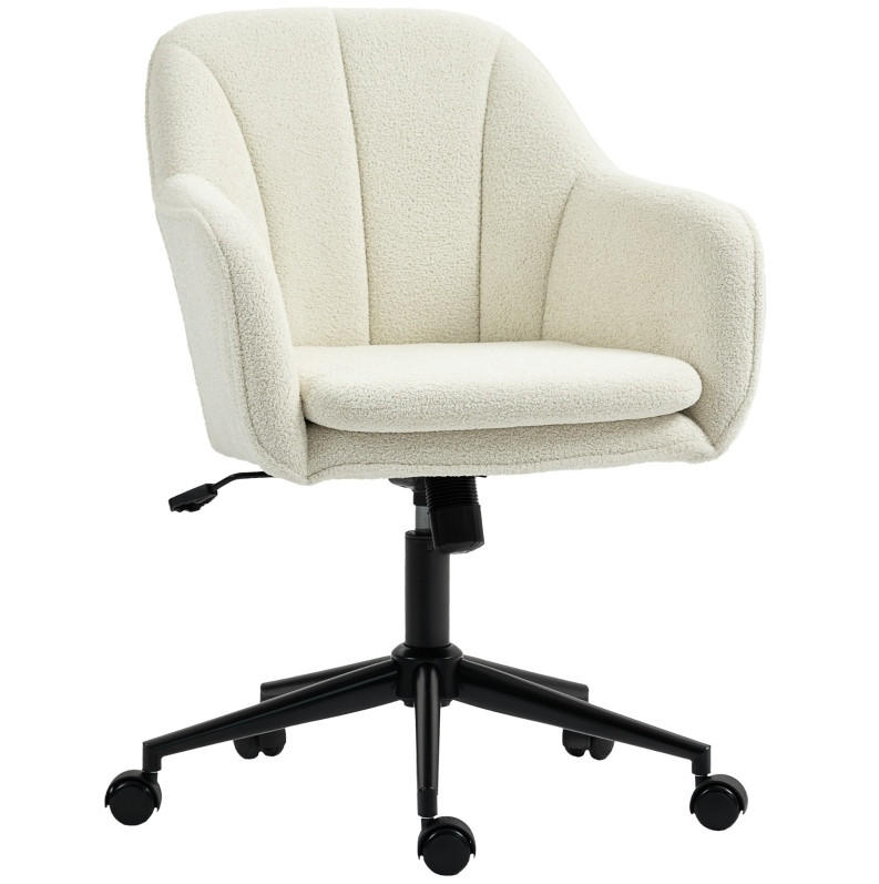 OKWISH KANCELÁŘSKÁ židle 60/63/84-94 cm béžová z polyesteru s nastavitelnou výškou a houpáním