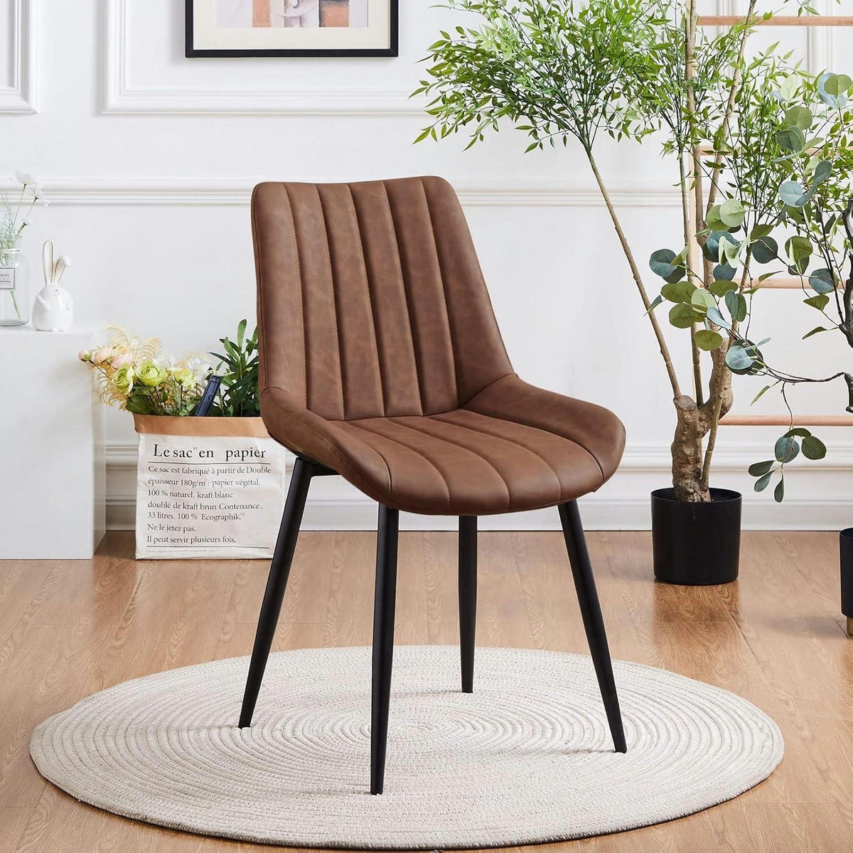 ESSZIMMERSTÜHLE 4er Set Kunstleder Braun mit weichen Kissen - Braun, Kunststoff (53/89/45cm)