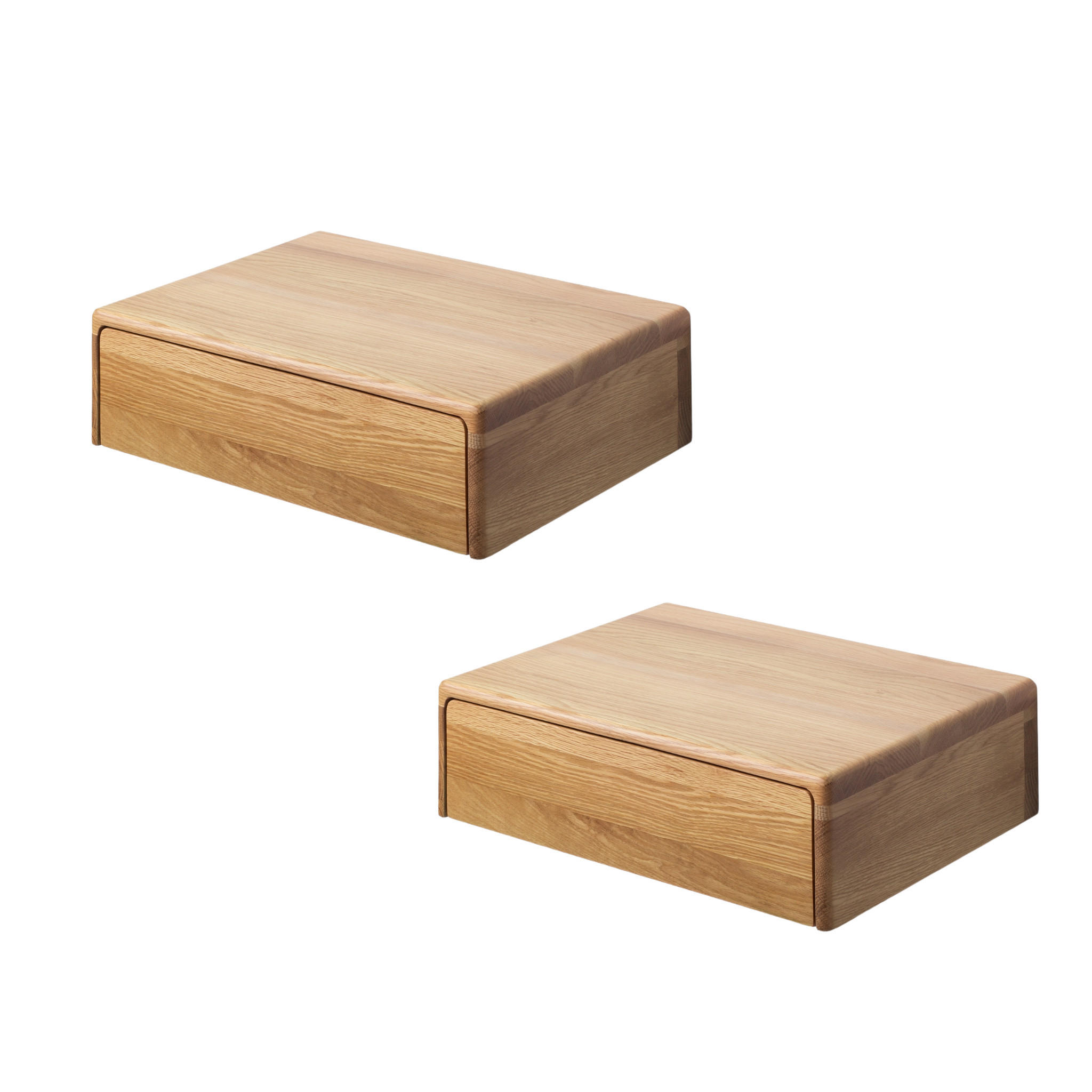 NACHTTISCH Frank 2er Set, Eiche - Beige, Holz (40/12/30cm) - WOODEK