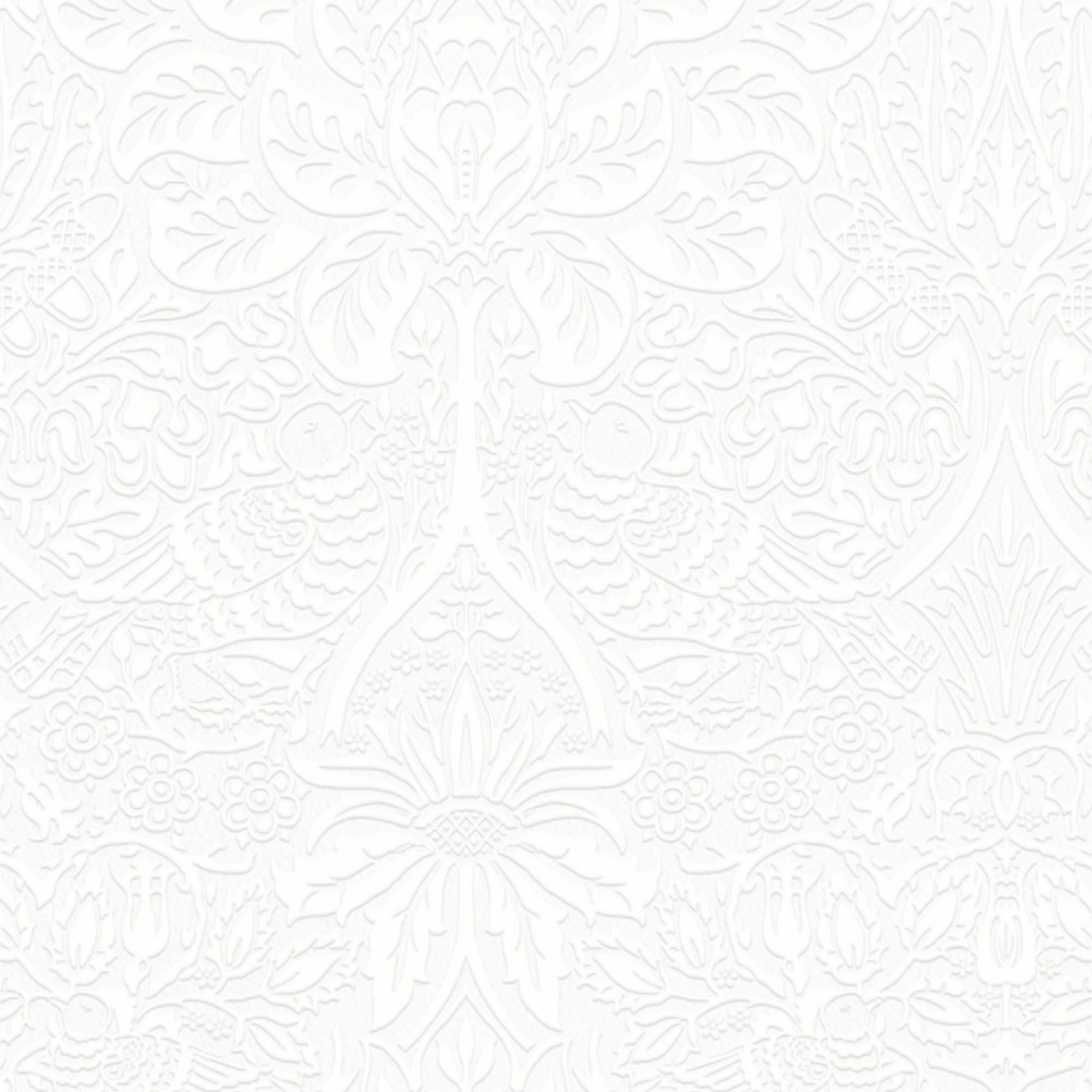 VLIESTAPETE Taube und Rose 1000x52cm - Weiß Hochglanz, Papier/Kunststoff (52/1000cm) - William Morris at Home