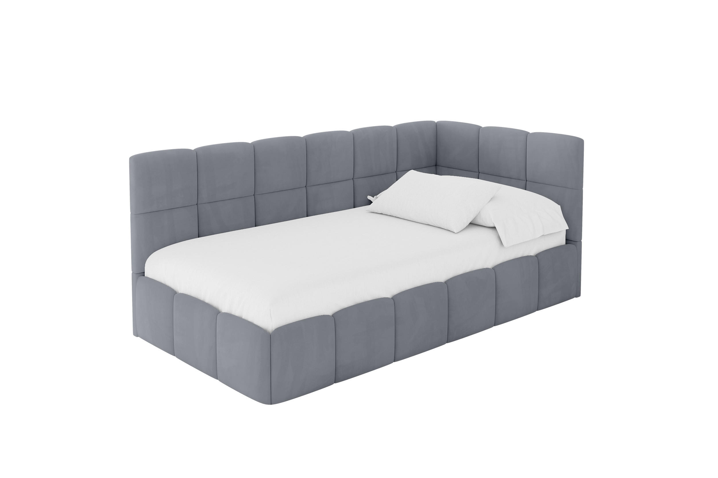 ALTDECOR JEDNOLŮŽKOVÁ POSTEL pro mládež s úložným prostorem vlevo, bez matrace - LIVY 100x200 šedá