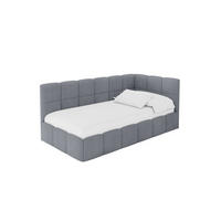 EINZELBETT Jugendbett mit Bettkasten Links, mit Matratze - LIVY 90x200 Grau - Grau, Holzwerkstoff/Textil (90/200cm) - ALTDECOR