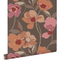TAPETE Blumen 50 x 900 cm - Terracotta, Papier (50/900cm) - ESTAhome